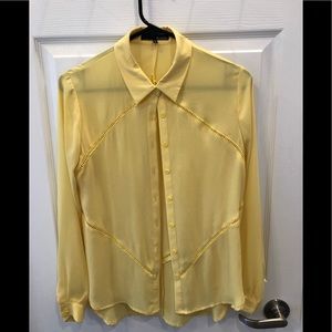 Pretty yellow semi sheer slowly top